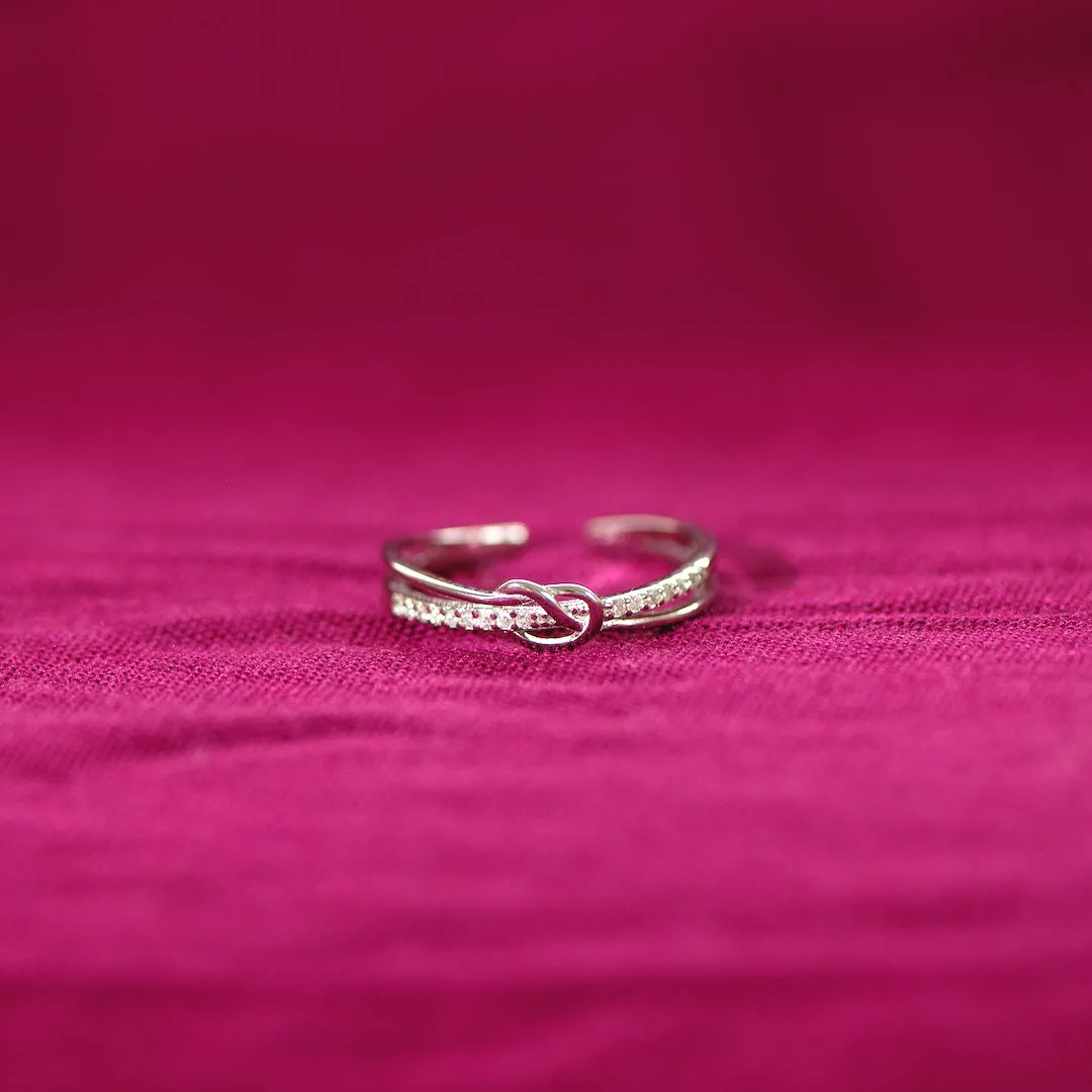Mother and Daughter Heart Knot Ring