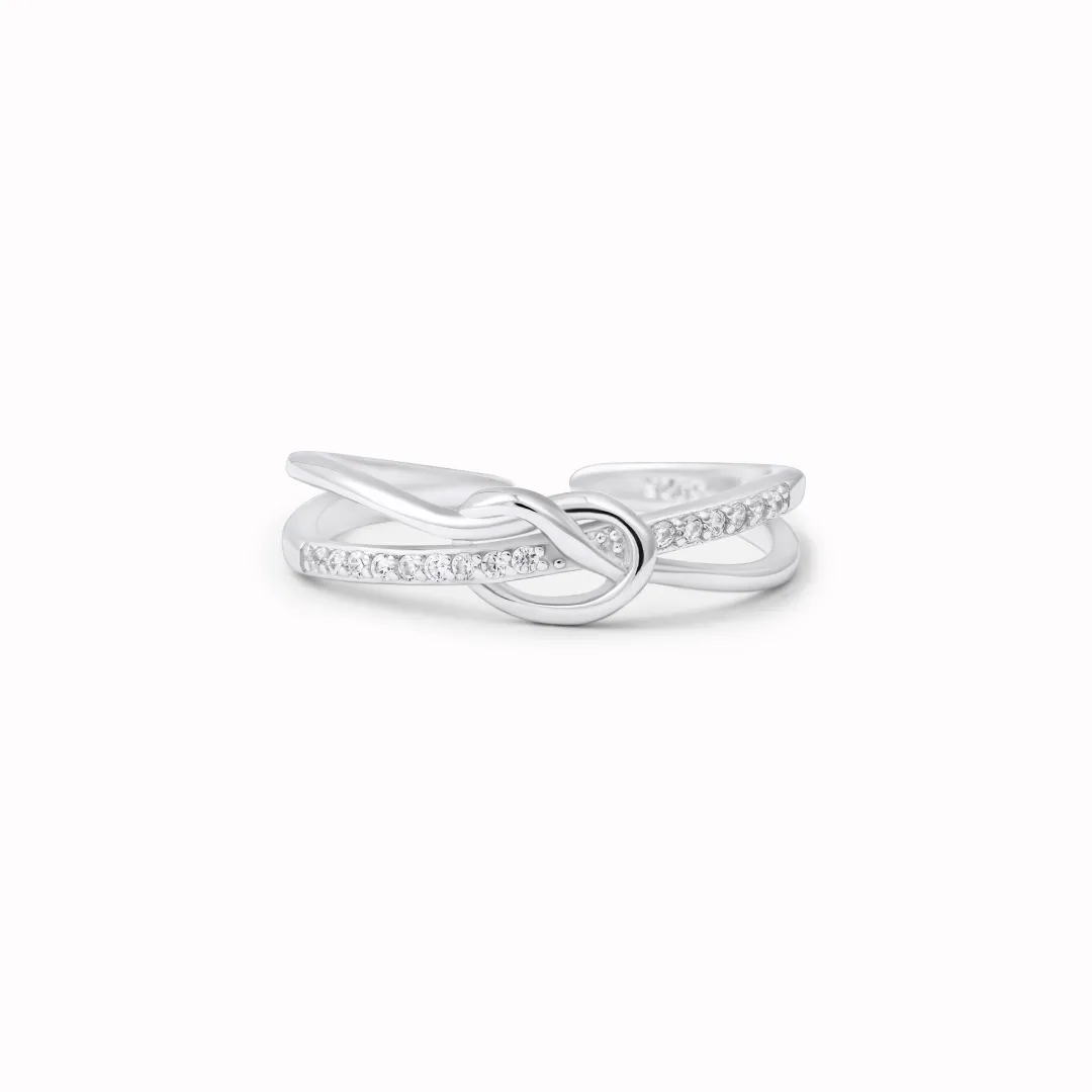 Mother and Daughter Heart Knot Ring