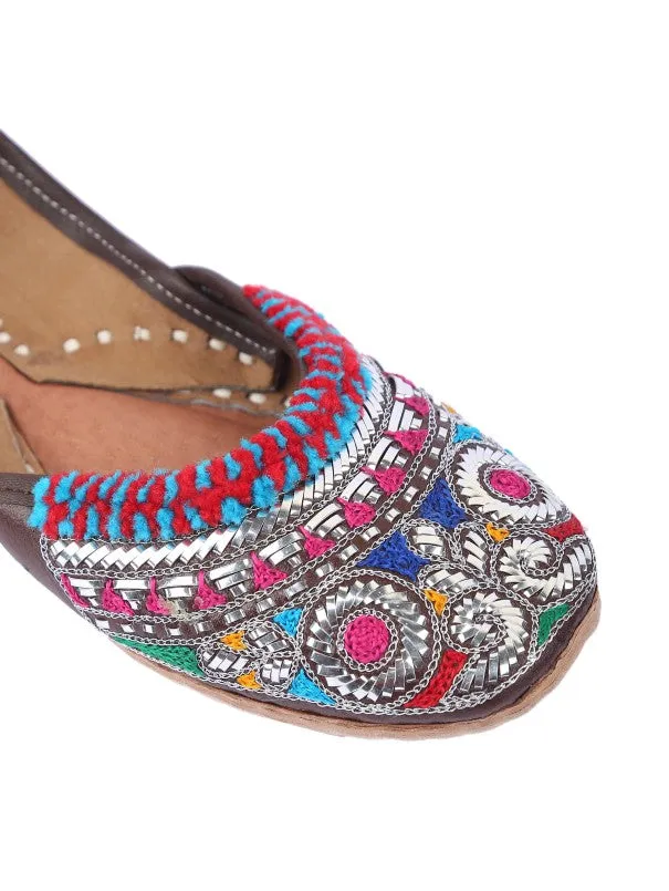 Multi Colored Mukaish Work Juttis