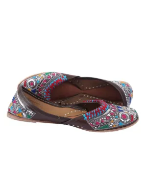 Multi Colored Mukaish Work Juttis