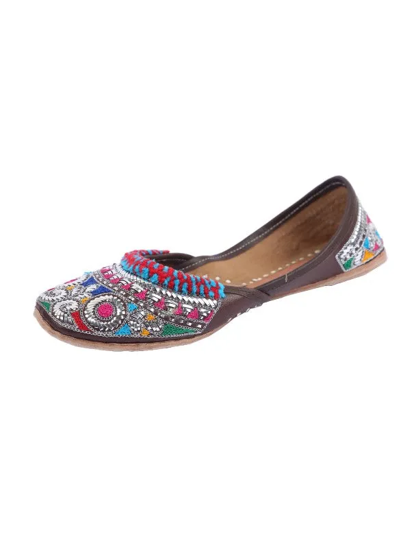 Multi Colored Mukaish Work Juttis