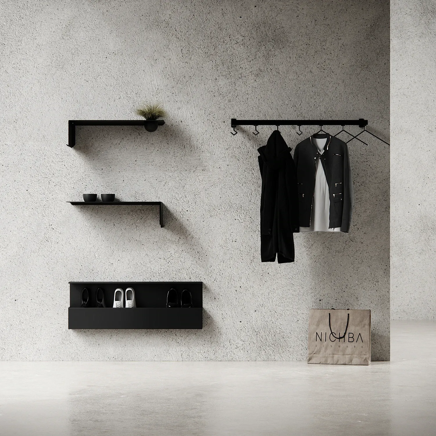 nichba | shoe box | black 100cm