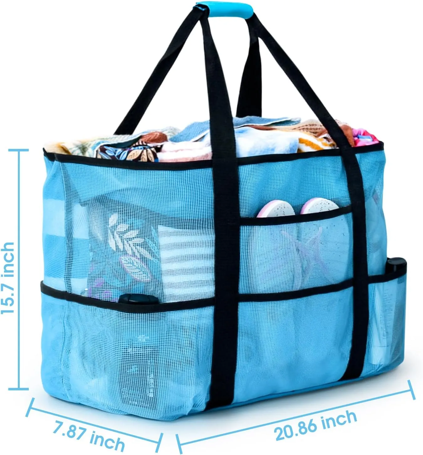 oscaurt Mesh Beach Bag Extra Large Waterproof Sandproof Beach Tote Pool Swim Bag Travel Vacation Essentials