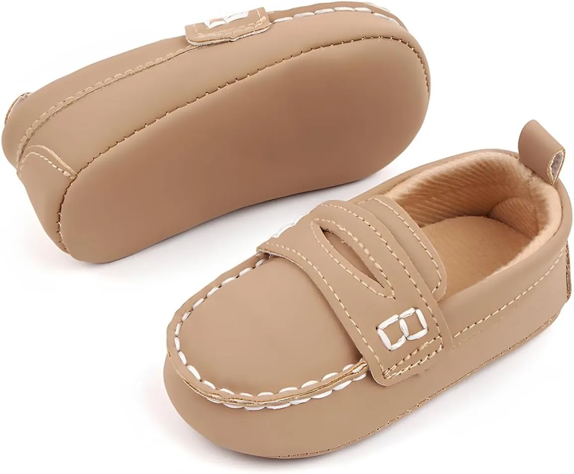 QIETION Baby Boys Girls Oxford Shoes PU Leather Soft Sole Sneakers Anti-Slip Toddler Ankle Boots Infant Walking Shoes