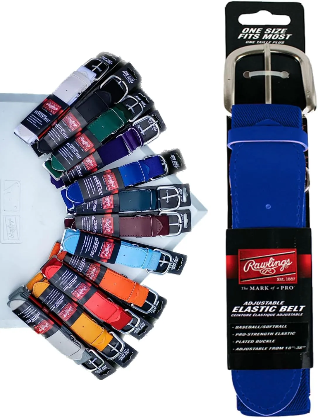 Rawlings | Elastic Game Day Belt | Baseball/Softball | Adult/Youth | Multiple Colors
