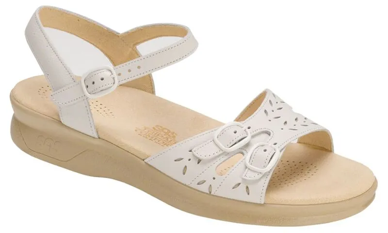 SAS Women's Duo Quarter White Strap Sandal-DUO001-Made in USA-Brandy's Shoes