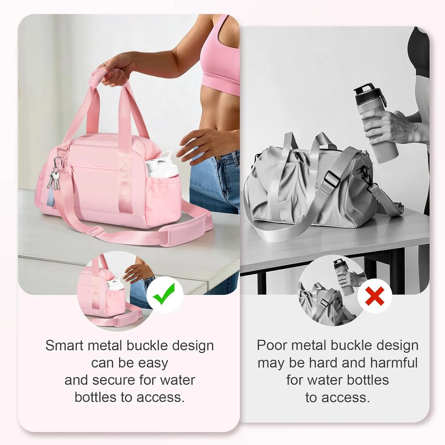 Small Gym Bag 14 inch for Women & Men Mini Gym Duffel Bag with Wet Compartment Waterproof Travel Duffle Bag for Sports Workout Dance