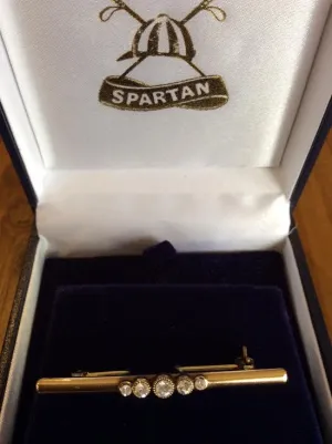Stockpin - gold bar with five diamantes