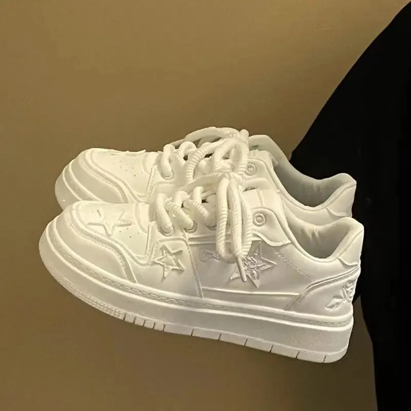 TAVIMART  -  White Sports Shoes Woman Spring Summer 2024 Basket Skateboard Female Platform Sneakers Casual Tennis Female Flats Vulcanize