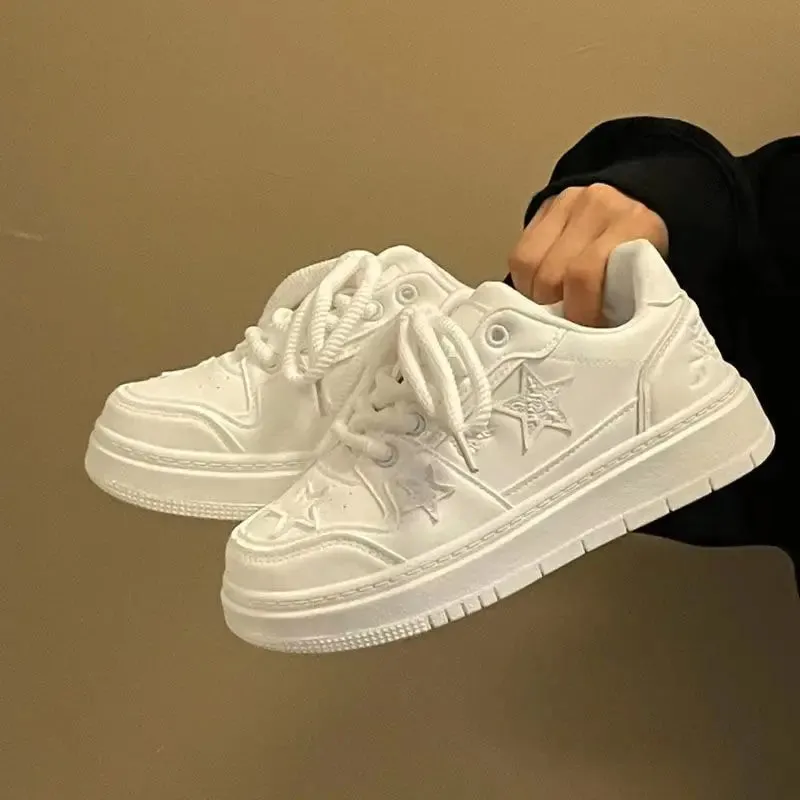 TAVIMART  -  White Sports Shoes Woman Spring Summer 2024 Basket Skateboard Female Platform Sneakers Casual Tennis Female Flats Vulcanize