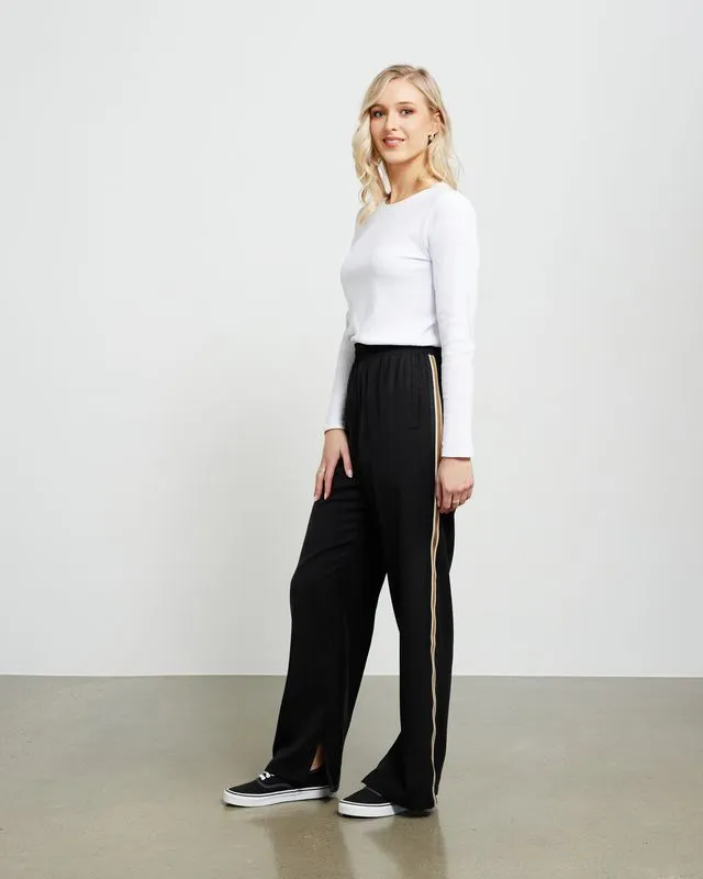 Taylor Pant - Black/Latte Stripe