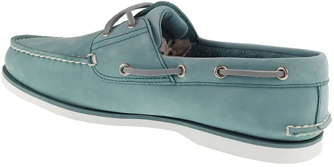 Timberland Boots Mens 2 Eye Classic Boat Shoe Teal Nubuck