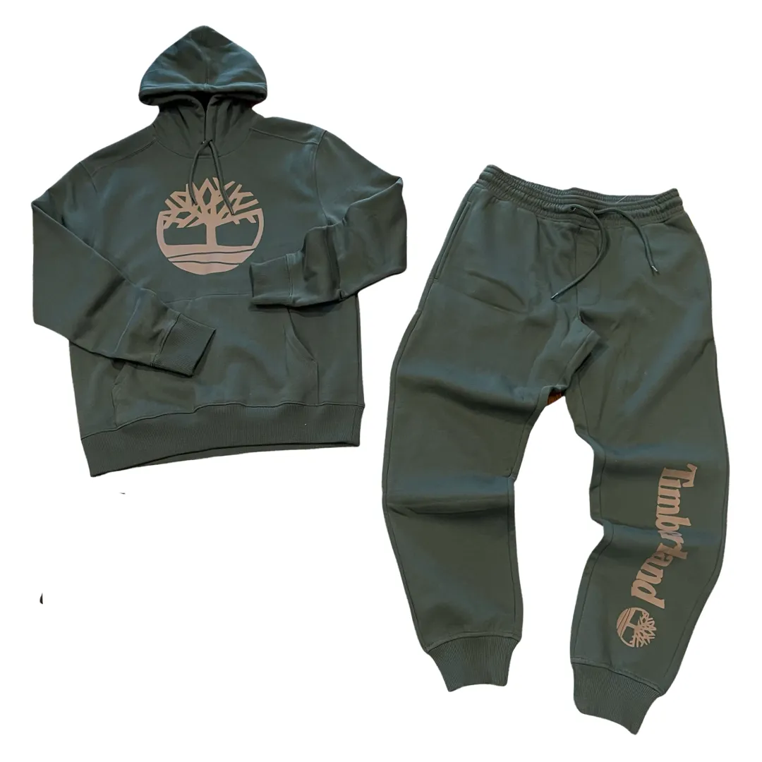 Timberland CORE LOGO HOODY SWEATSUIT - SET Men’s - GREEN