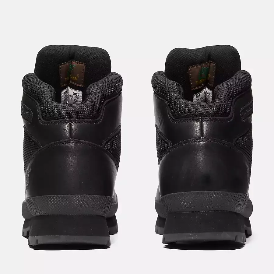 Timberland Men's Euro Hiker Mid Boot Shoes - Black Full Grain