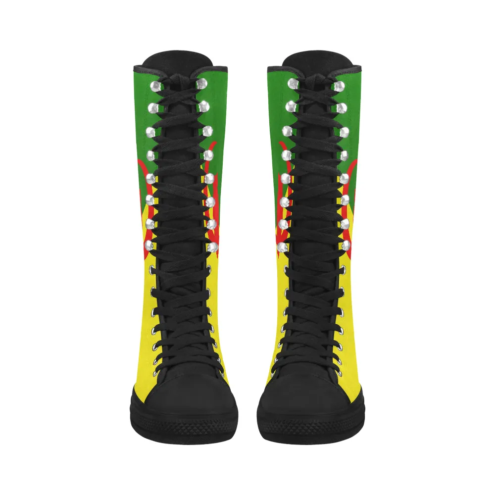YANAZER Canvas Long Boots For Women