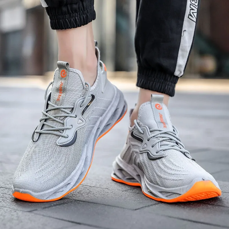 Yeknu Men's Spring Autumn Mesh Sports Shoes Fashion Platform Height Increase Sneakers Trainer Casual Shoes Student Large Size For Men