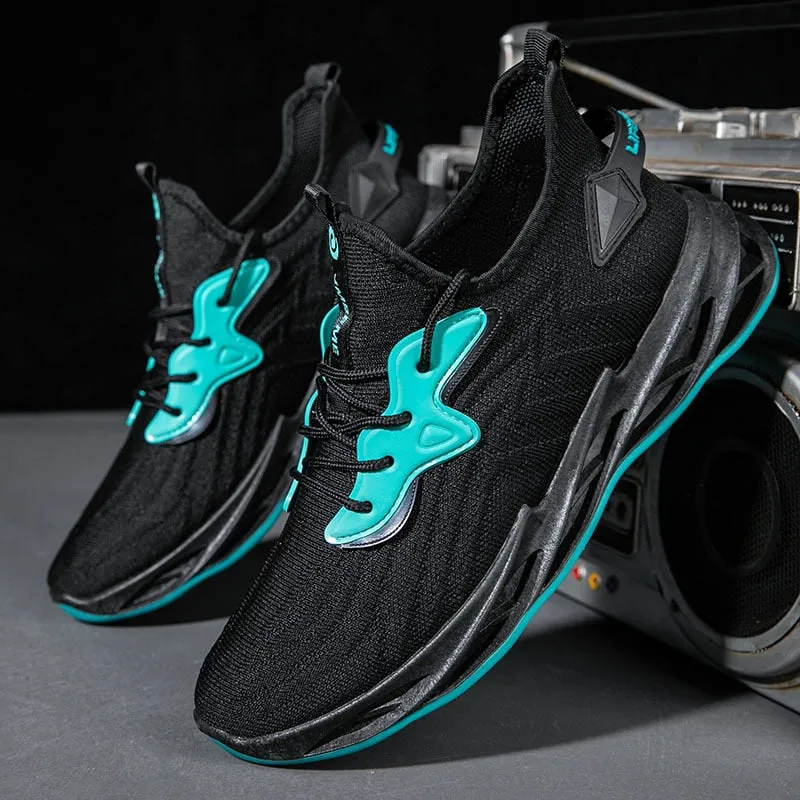 Yeknu Men's Spring Autumn Mesh Sports Shoes Fashion Platform Height Increase Sneakers Trainer Casual Shoes Student Large Size For Men